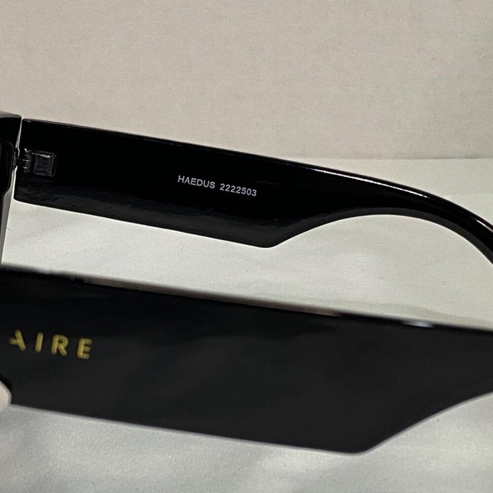 Aire Haedus Oversized Square Cat-Eye Sunglasses Black Smoke Mono NWOT - Picture 10 of 10